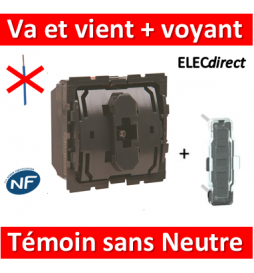 Va et vient témoin sans neutre - Interrupteur Plexo Legrand