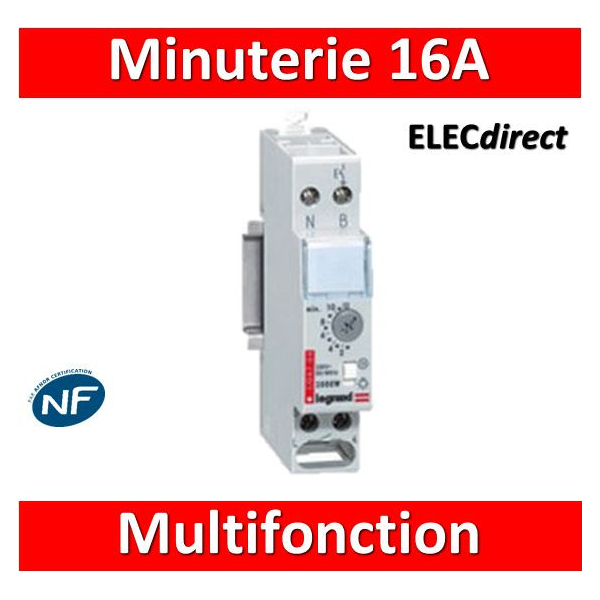 Legrand - Minuterie multifonction 16A - 230V - 004704 - ELECdirect Vente  Matériel Électrique
