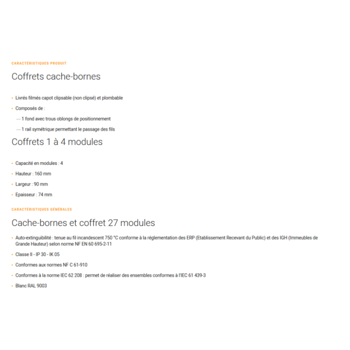 Legrand - Coffret cache-bornes - 4 Modules - Réf : 001304