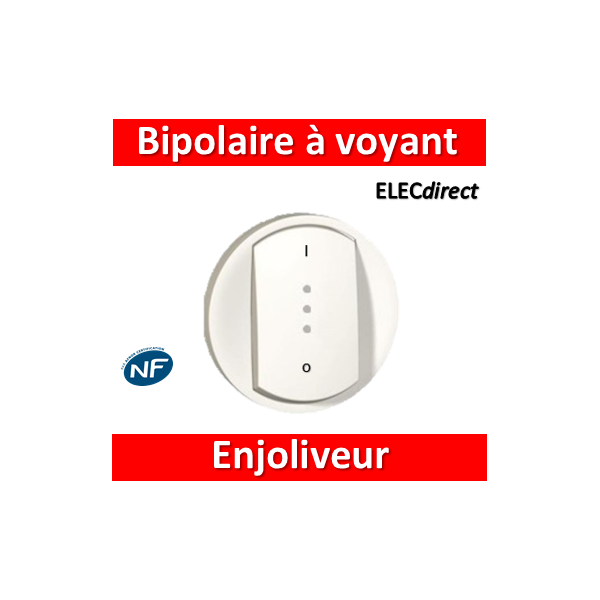 Legrand Céliane - Enjoliveur interrupteur bipolaire 20A à voyant blanc -  068023 - ELECdirect Vente Matériel Électrique