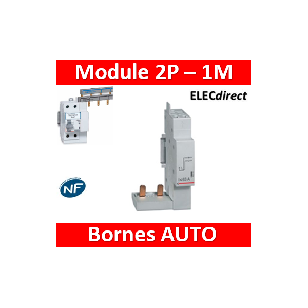 406300 Module de raccordement par le haut par peigne pour Inter  différentiel 2P 63A max DX3 