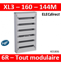 Legrand - Coffret de distribution 144 modules - 6 rangées de 24M - Tout modulaire - XL3 160 - 401806