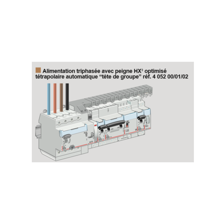 Legrand - Peigne HX3 optimisé tétrapolaire - 12 modules - Réf : 405201