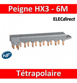 Legrand - Peigne HX3 optimisé tétrapolaire - 6 modules - Réf : 405200