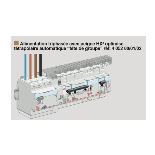 405200 - Peigne Auto 3p+n Tete+6modules - Legrand