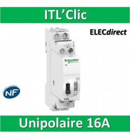 Schneider - Acti 9 ITL Télérupteur - Unipolaire - 16A 1NO - A9C30811