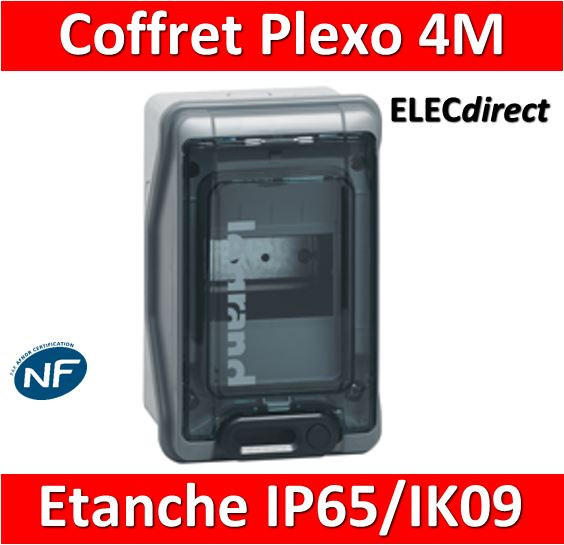 Tableau électrique étanche IP65 4 rangées 18 modules Legrand Plexo