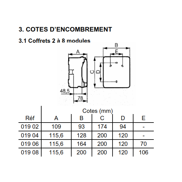 Legrand - Plexo³ - Coffret étanche - 4 modules - IP65/IK09 - Réf : 001904