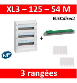 Legrand - Coffret de distribution 54 modules - 3 rangées de 18M - XL3 125 - 401613