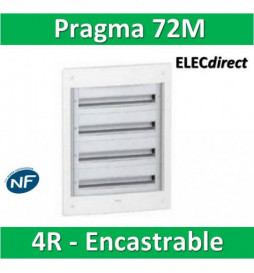 Schneider - Coffret électrique PRAGMA - encastré - 72 modules - 4 rangées de 18M - PRA32418