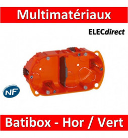 Legrand Batibox - Boîte multimat 2 postes - 4/5M - Hor/Ver - prof 40 mm  - 080102