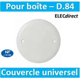 SIB - Couvercle sans DCL universels pour boîte batibox/SIB en appareillage - D.84mm- P11184