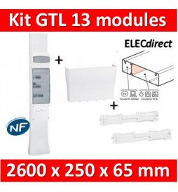 Legrand - Kit GTL 13M - 030037 - 65 x 250 mm - Avec couvercle complet - long. réglable - 2,45 à 2,60m - 030037