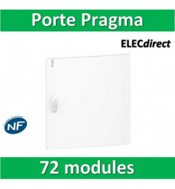 Schneider - Porte opaque blanche coffret PRAGMA IP40/IK09 - 4 rangées de 18 modules - PRA16418