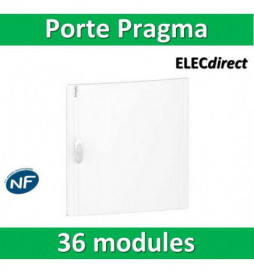 Schneider - Porte opaque blanche coffret PRAGMA IP40/IK09 - 2 rangées de 18 modules - PRA16218