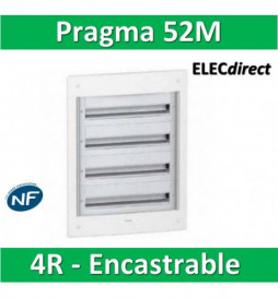 Schneider - Coffret électrique PRAGMA - encastré - 52 modules - 4 rangées de 13M - PRA32413