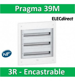 Schneider - Coffret électrique PRAGMA - encastré - 39 modules - 3 rangées de 13M - PRA32313