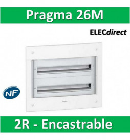 Schneider - Coffret électrique PRAGMA - encastré - 26 modules - 2 rangées de 13M - PRA32213