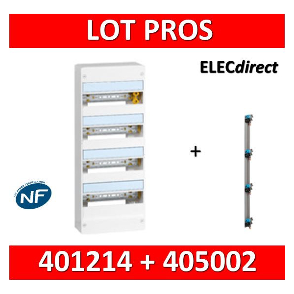 Legrand - LOT PROS - Coffret DRIVIA 52 Modules + peigne vertical -  401214+405002 - ELECdirect Vente Matériel Électrique