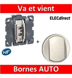 Legrand Céliane - Mécanisme + enjoliveur blanc - Va et vient 10A - Réf : 067001+068001