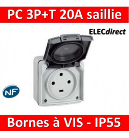 Legrand Plexo - Prise de courant 3P+T 20A - saillie - IP55/IK08 - 091656