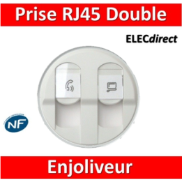 Legrand Céliane - Enjoliveur Double RJ45 blanc - 068252