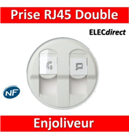 ENJOLIVEUR BLANC PRISE RJ45 DOUBLE CELIANE LEGRAND 068252