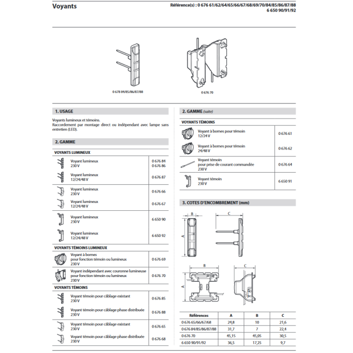 Legrand - Voyant Lumineux LED Prog. Céliane - 230V - 067686
