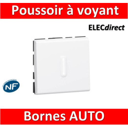 Legrand Mosaic - Bouton poussoir - 2 modules - 6A - 230V à voyant LED - 077042