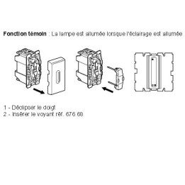 Legrand Mosaic - Va-et-Vient - 1 module - 10A - 230V à voyant LED - 077002