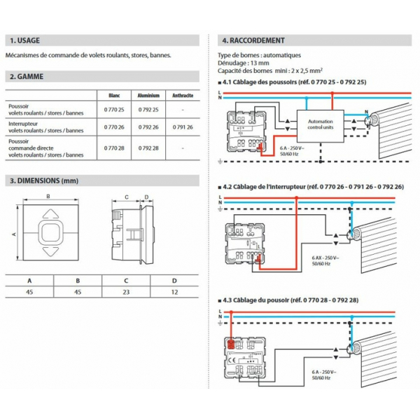 Legrand Mosaic - Interrupteur volets roulants - 077026