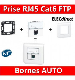 Double prise connecteur RJ 45 - Cat 6 FTP - Mosaic - Communication Mosaic  Legrand