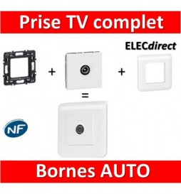 Legrand Mosaic - Prise TV simple - Mâle complet - 1 poste (2M) - 080251 + 078802L + 078782