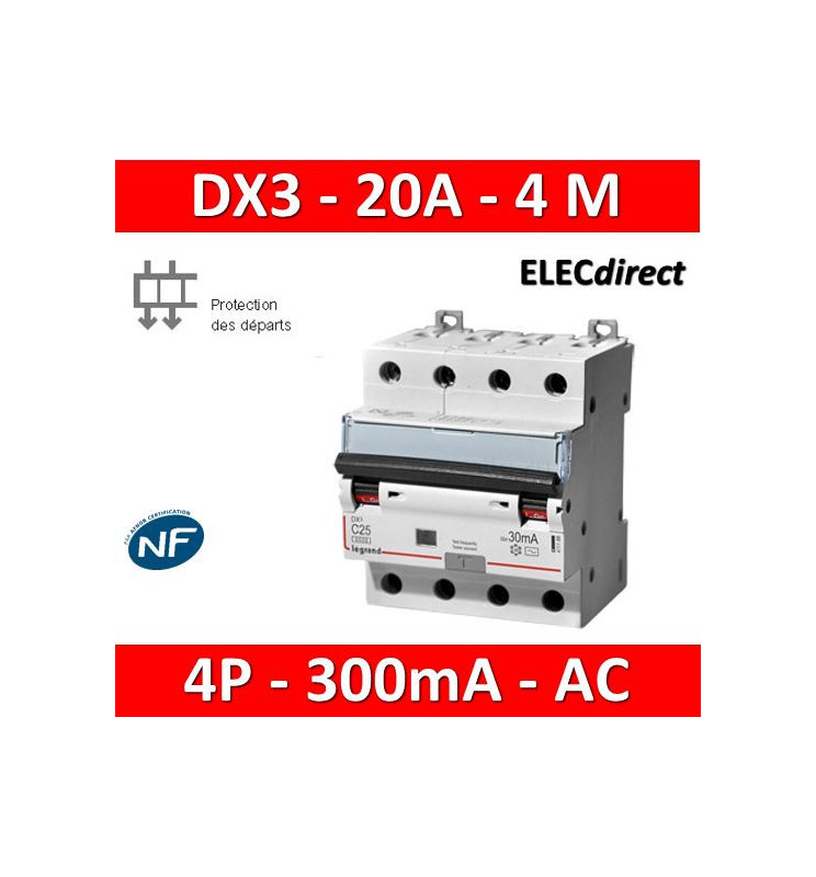 411159 - DX3] Disjoncteur différentiel 20A - Type AC - Legrand