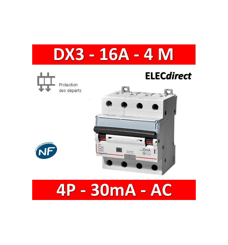 LEGRAND Disjoncteur différentiel DNX4500 16A - AC - Cdiscount Bricolage