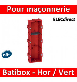 Legrand Batibox - Boîte à sceller 3 postes Hor/vert - 080143