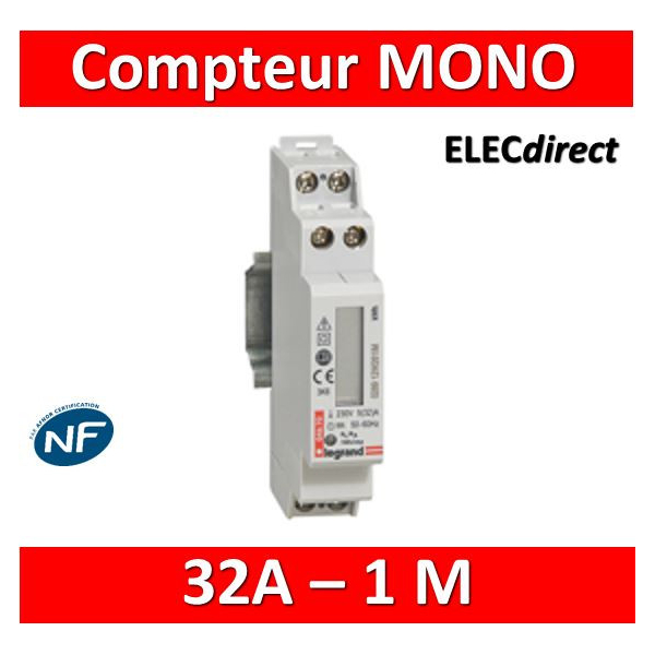 Legrand - Compteur d'énergie MONO EMDX3 - 32A - 004670 - ELECdirect Vente  Matériel Électrique