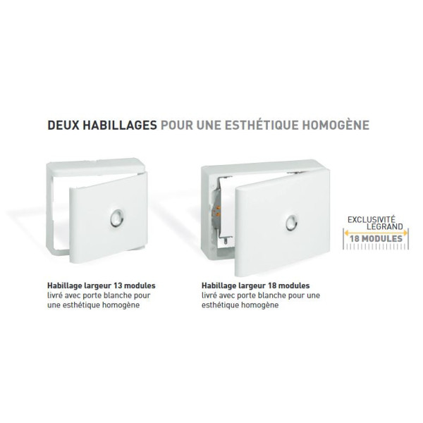 Legrand - Habillage + porte pour platine de branchement - Réf : 401185