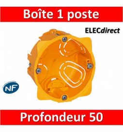 Legrand - Batibox - Boîte d'encastrement 1 poste - Prof. 50 - Réf : 080051