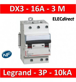Legrand - Disjoncteur 3P DX3 - 16A - 10kA - courbe C - 407829