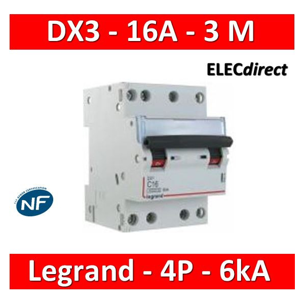 Legrand Disjoncteur 16A caractéristique C 1-pôle 6kA