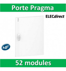 Schneider - Porte opaque blanche coffret PRAGMA IP40/IK09 - 4 rangées de 13 modules - 52M - PRA16413
