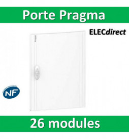 Schneider - Porte opaque blanche coffret PRAGMA IP40/IK09 - 2 rangées  de 13 modules - 26M - PRA16213