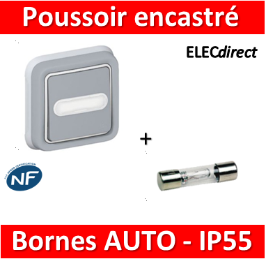 Legrand Plexo - Bouton poussoir plexo sonnerie porte étiquette encastré - IP55/IK07 - 069824