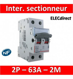 Legrand - Inverseur de sources manuel Mono 2P 63A complet - 406314+406441x2  - ELECdirect Vente Matériel Électrique