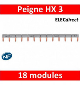 Legrand - Peigne HX optimisé uni long. 18 Modules - 404928