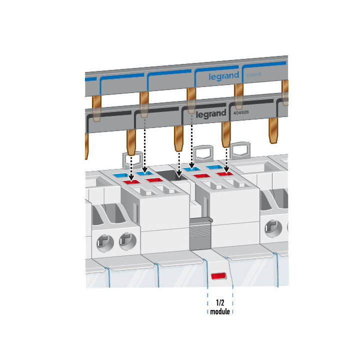 Legrand - Peigne HX optimisé uni long - 18 Modules - Réf : 404928