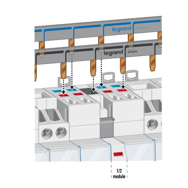 Legrand - Peigne HX optimisé uni long - 18 Modules - Réf : 404928