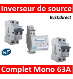 Legrand - Inverseur de sources manuel Mono 2P 63A complet - 406314+406441x2