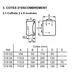 Legrand - Plexo³ - Coffret étanche - 8 modules - IP65/IK09 - Réf : 001908